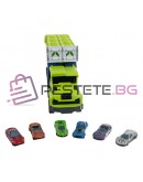 Камион с пързалка и 6 колички до 57 см